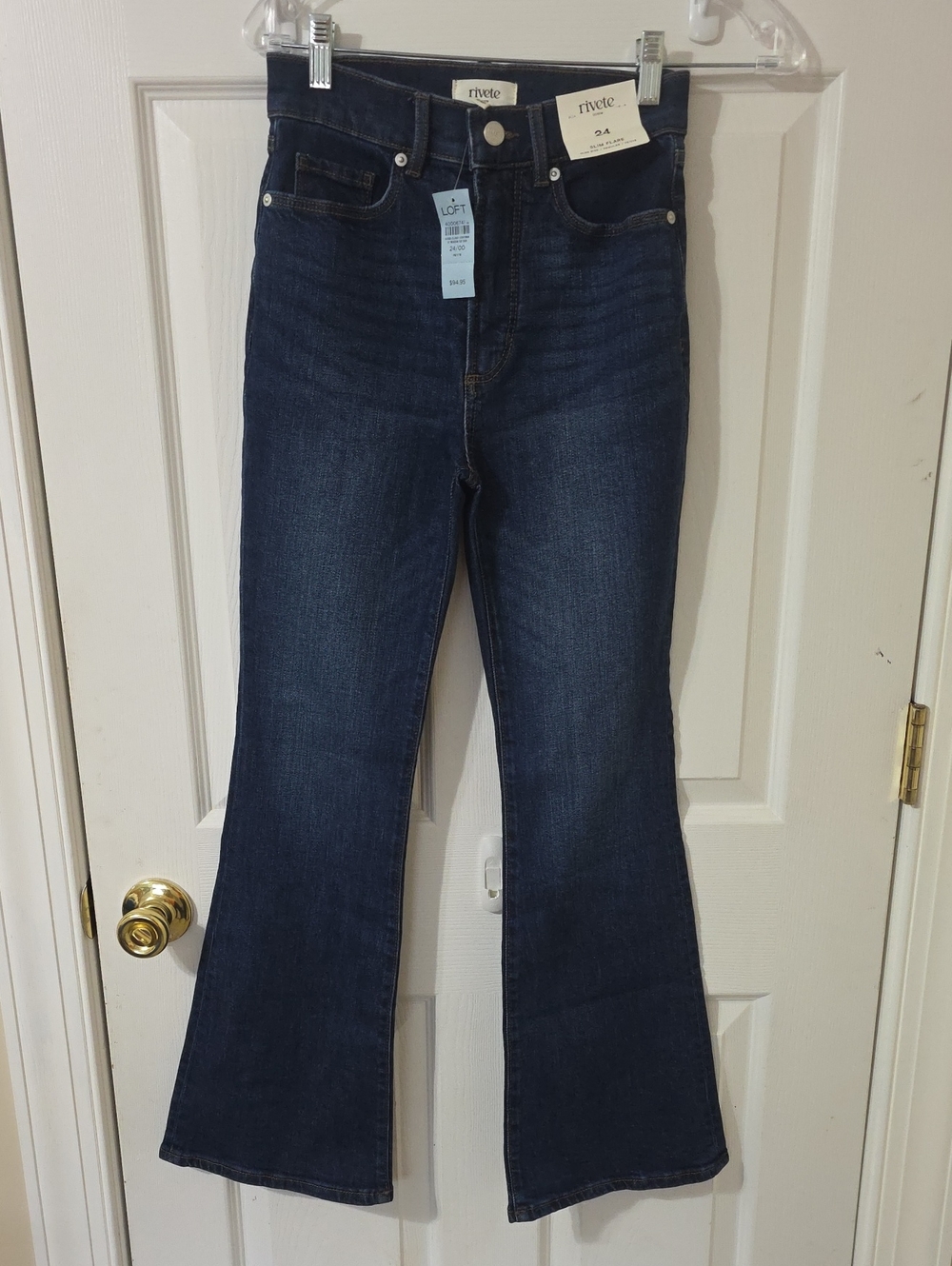 LOFT Dark Indigo High-Rise Wide-Leg Jeans